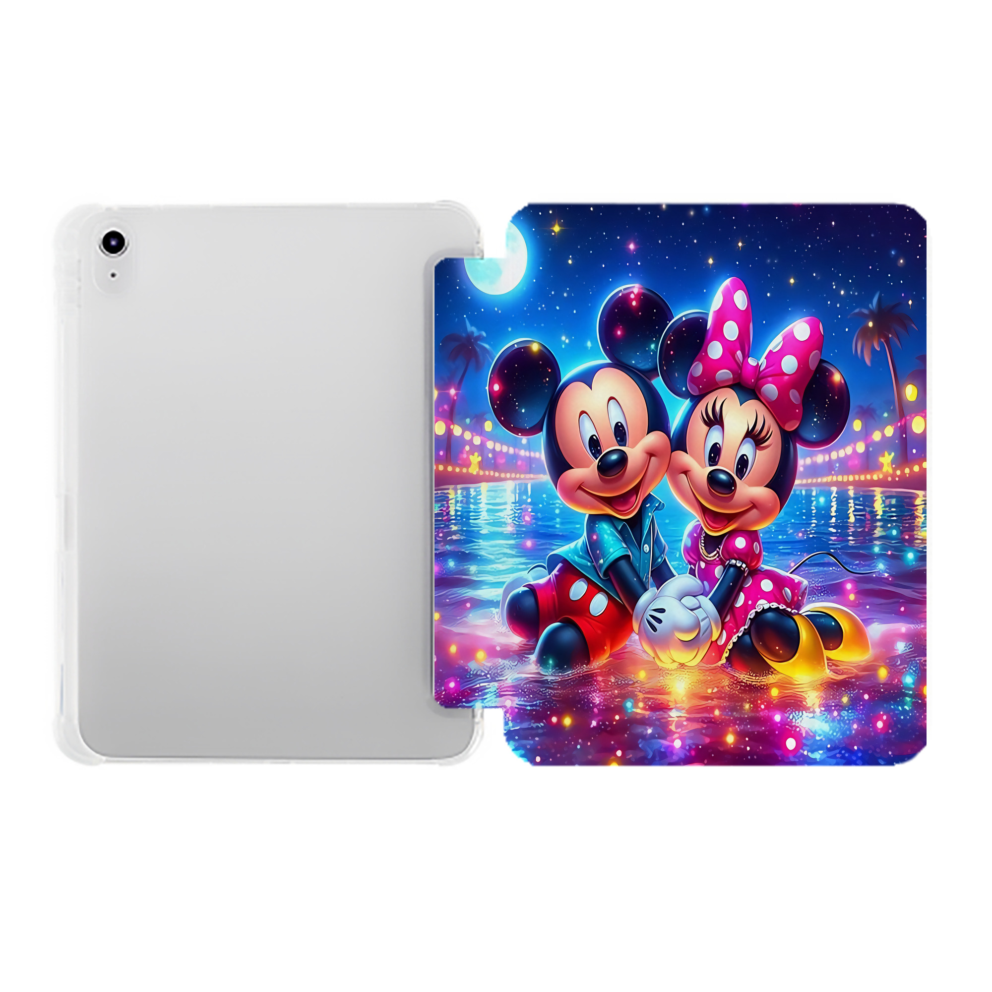 （画像用） ミッキーマウス Mickey Mouse IPad ケース ペン収納付き 三つ折りスタンド PUレザー×シリコン 対応機種9.5/10.5/10.9インチ